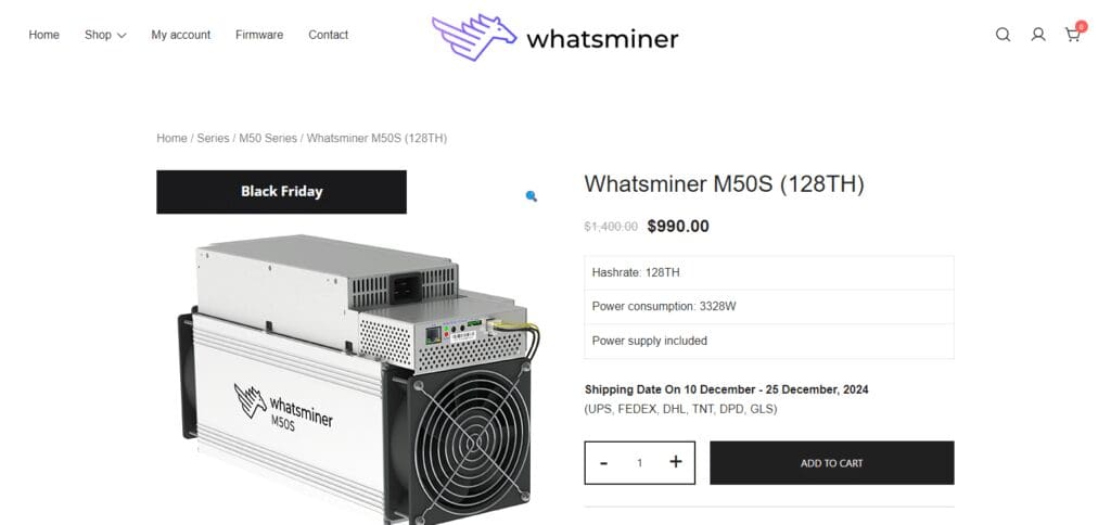 MicroBT WhatsMiner M50S Bitcoin Mining Rigs In 2025
