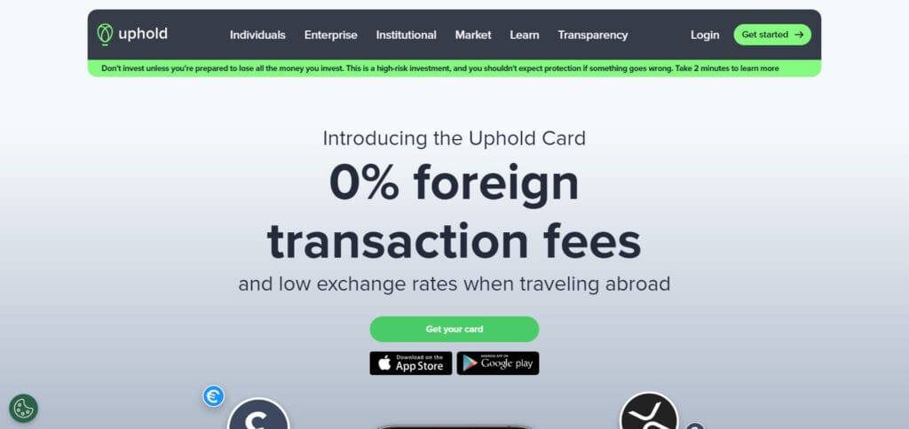 10 Best Crypto Debit Cards In UK 11 Uphold Card