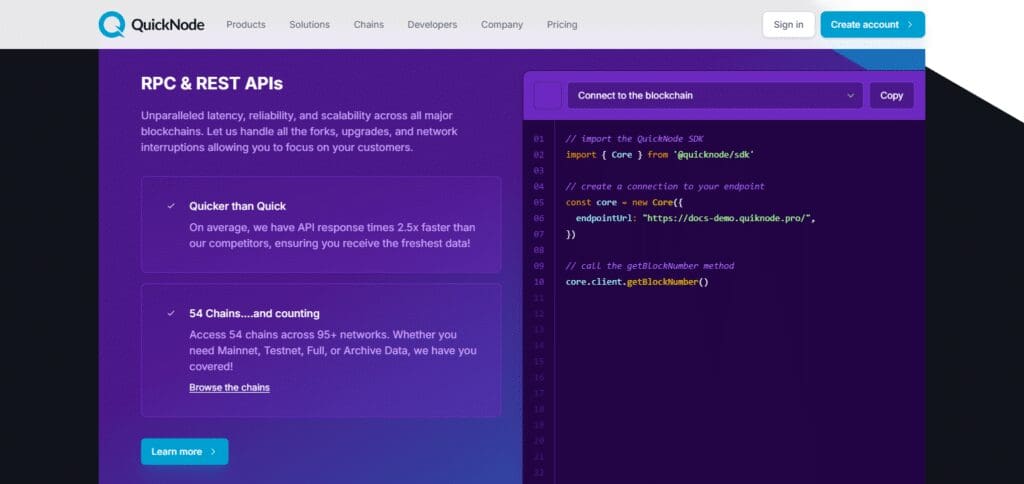 QuickNode Blockchain API Providers for Developers