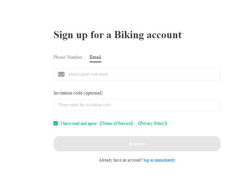 Bikingex Exchange Review 2024: Features, Fees, and Security Overview 3 How to Sign Up on Bikingex Exchange?