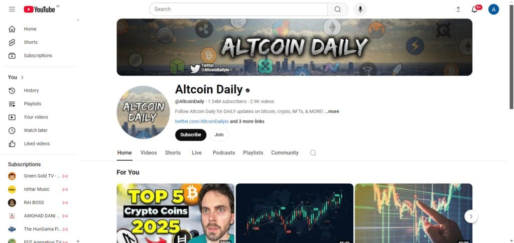 Altcoin Daily Crypto Youtube Channel In USA