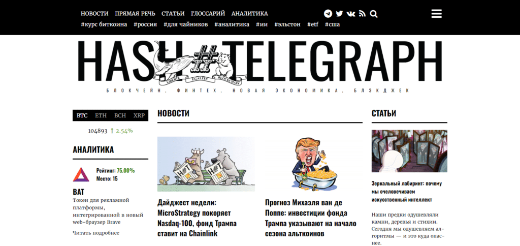 HashTelegraph Cypto News Website In Russia