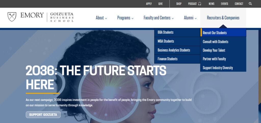 10 Best Finance Undergraduate Schools 11 Emory University (Goizueta Business School)