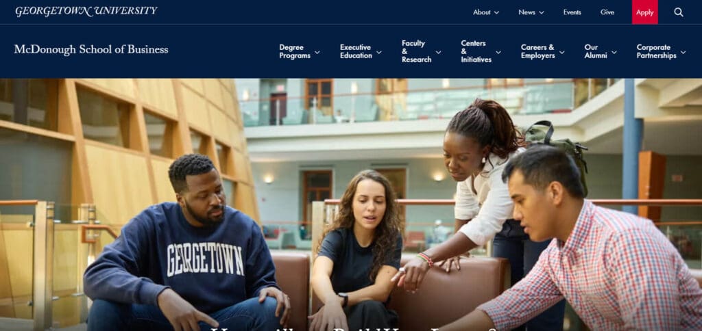 10 Best Finance Undergraduate Schools 6 Georgetown University (McDonough School of Business)