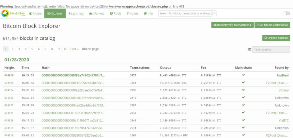 BitcoinChain Blockchain Explorer