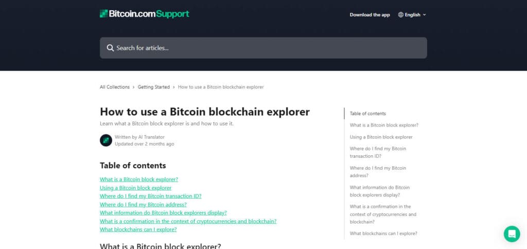 Bitcoin.com Blockchain Explorer