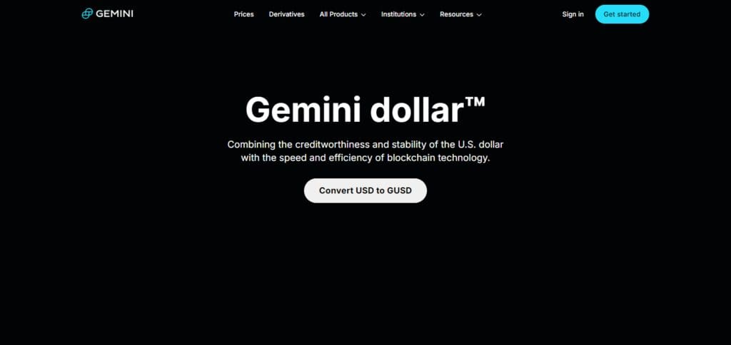 Gemini Dollar (GUSD)  Top Fiat-Backed Stablecoins