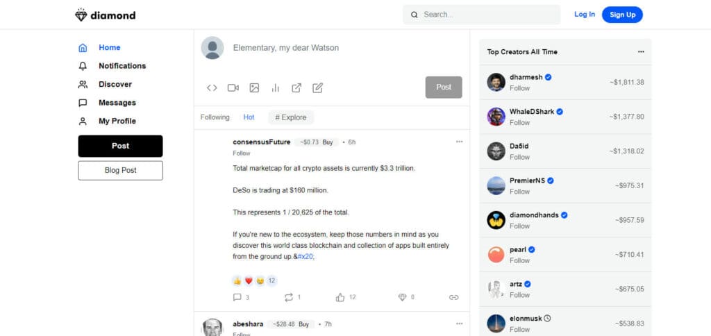 10 Top Blockchain Based Social Media Platforms 7 Diamond App