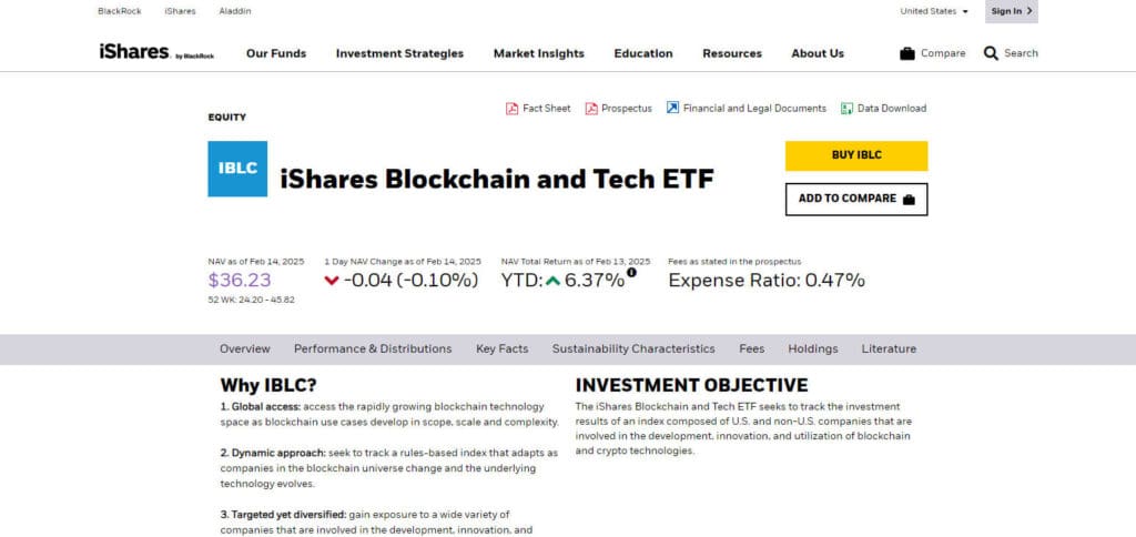 iShares Blockchain and Tech ETF (IBLOCK)
