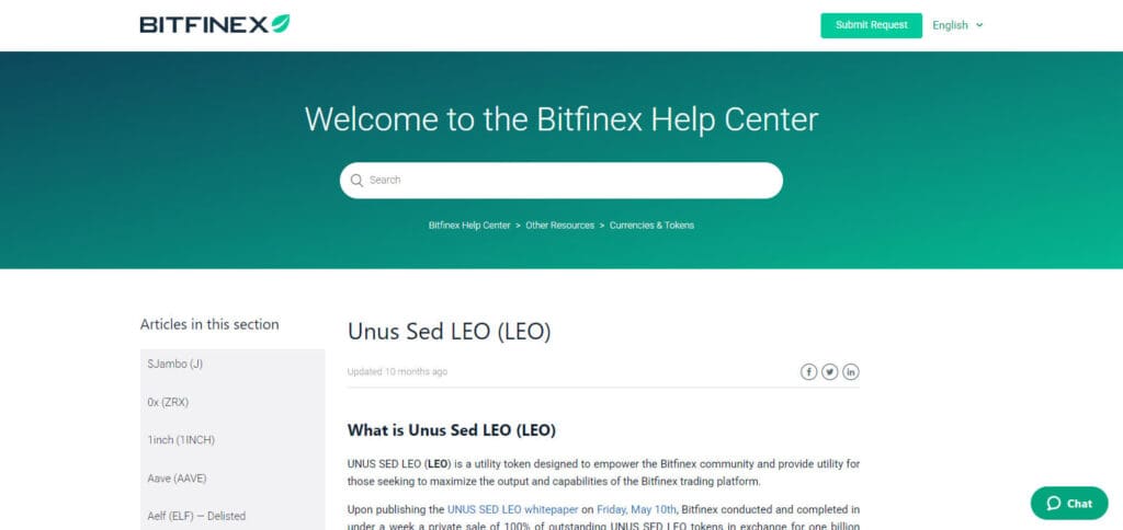 LEO (UNUS SED LEO) – Bitfinex
