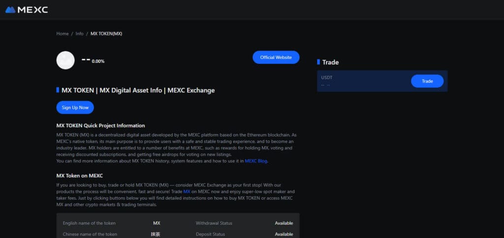 MX (MX Token) – MEXC Global