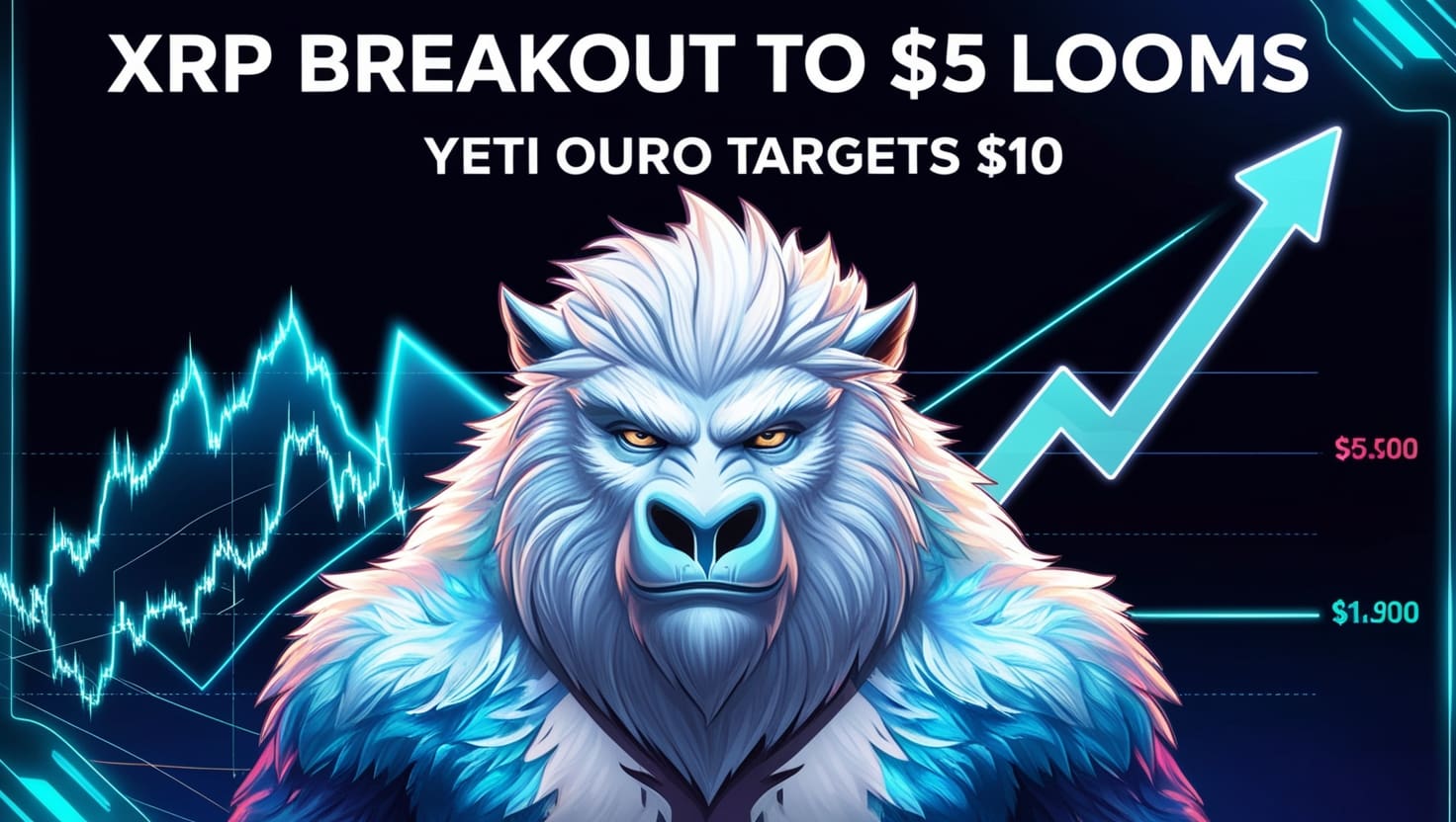 XRP Breakout to $5 Looms as Yeti Ouro Targets $10