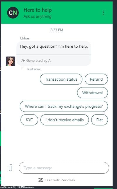 Changenow Crypto Customer Support