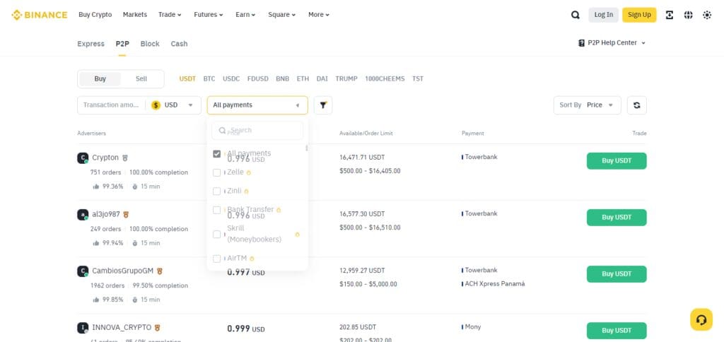 Binance P2P  