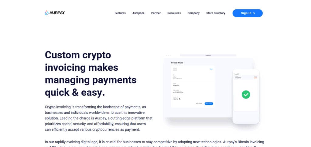 Aurpay Crypto Invoice