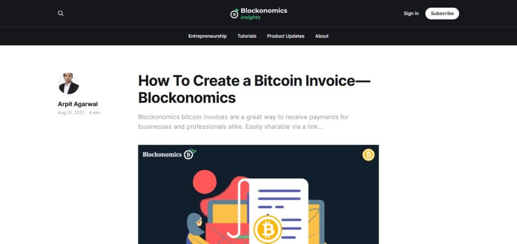 Blockonomics Crypto Invoice