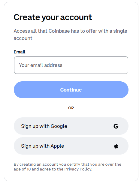 Create and Fund Your Coinbase Account