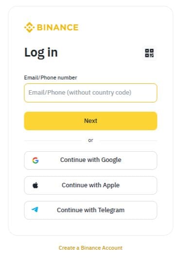 Log In to Binance