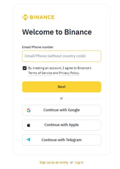 Create an Account on Binance