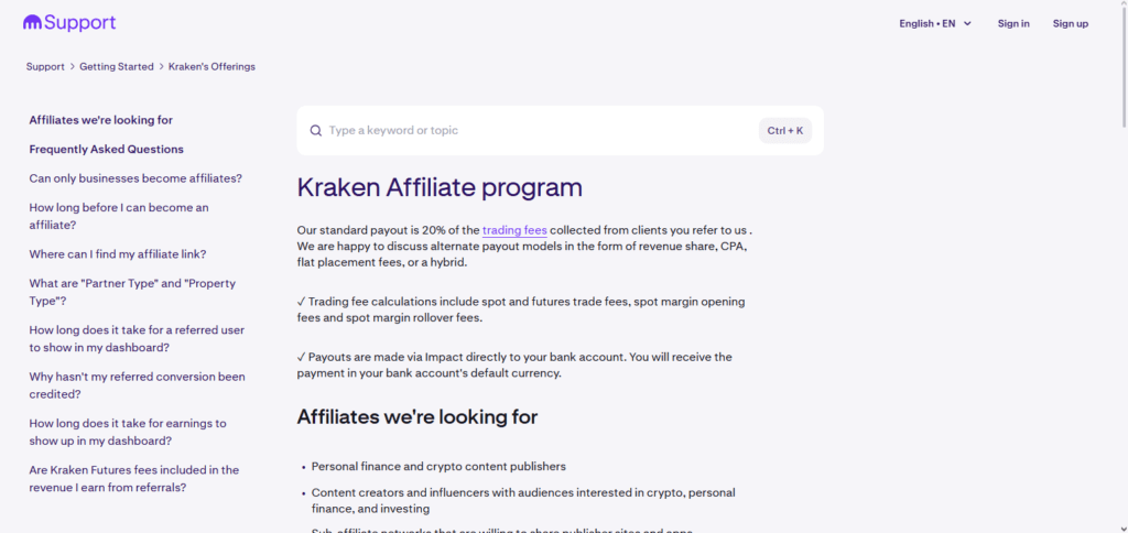 Kraken Affiliate Program