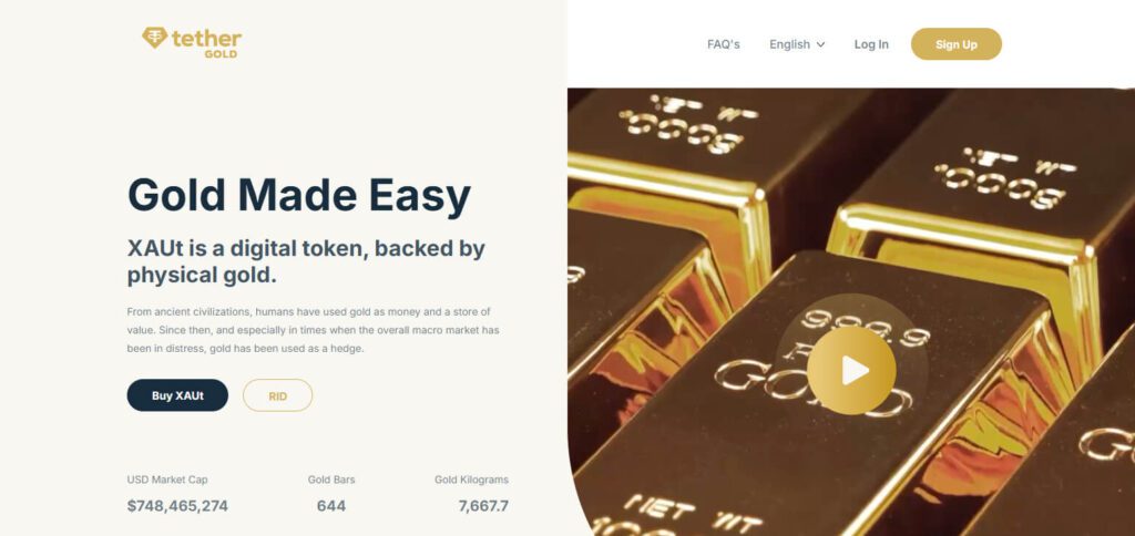10 Best Tokenized Assets Coins By Market Cap 2 Tether Gold (XAUT)