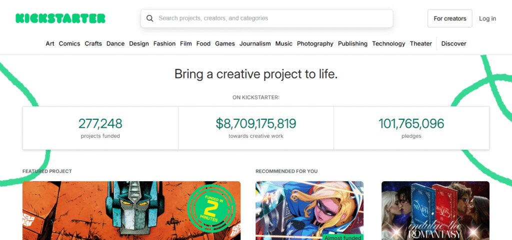 10 Best Crowdfunding Platforms of 2026 | Top Sites Compared 2 Kickstarter