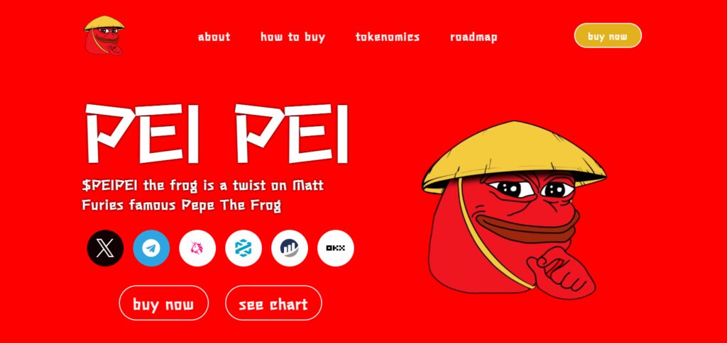 10 Best Frog-themed Coins By Market Cap 7 PeiPei (PEIPEI)
