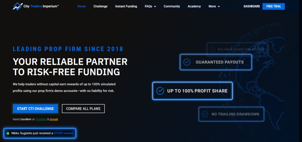 10 Top Free Demo (Trial) Accounts of Prop Firms 6 City Traders Imperium