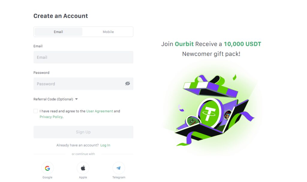 How to Sign Up on Ourbit Exchange?