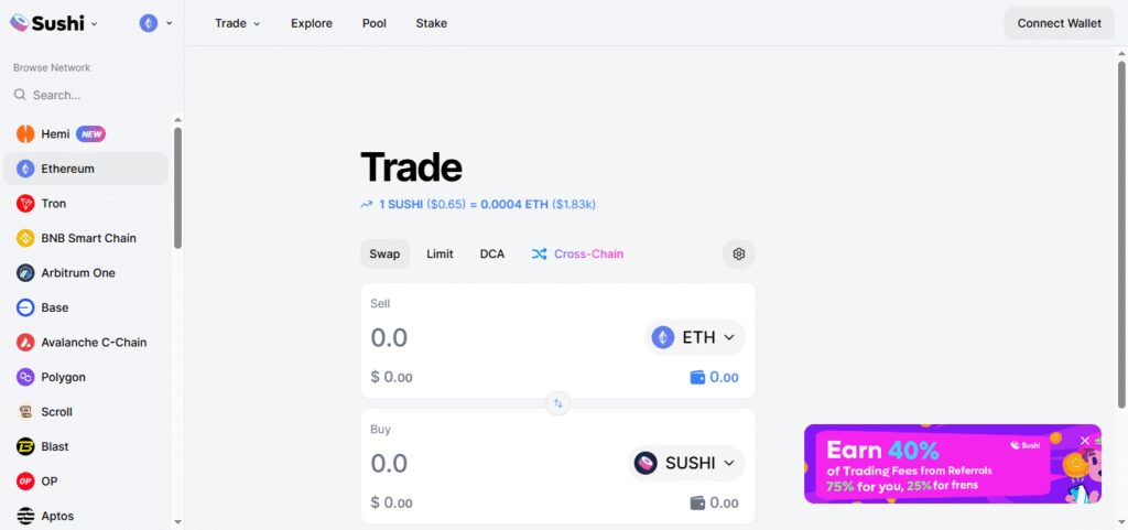 11 Best Crypto Exchange For Cross-Chain NFT Swapping In 2026 4 SushiSwap