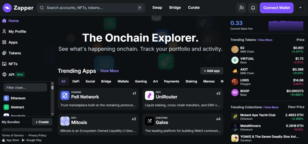 11 Best Crypto Exchange For Cross-Chain NFT Swapping In 2026 10 Zapper