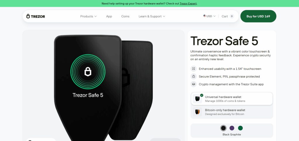 10 Best Dogwifhat (WIF) Wallets in 2026 6 Trezor Safe 5