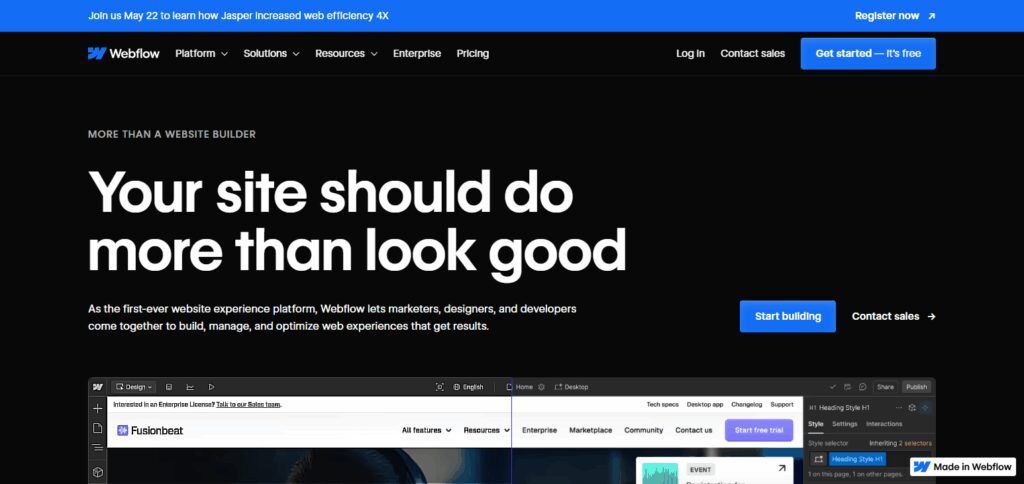 How to Build a Tech Portfolio: Step-by-Step Guide 6 Webflow