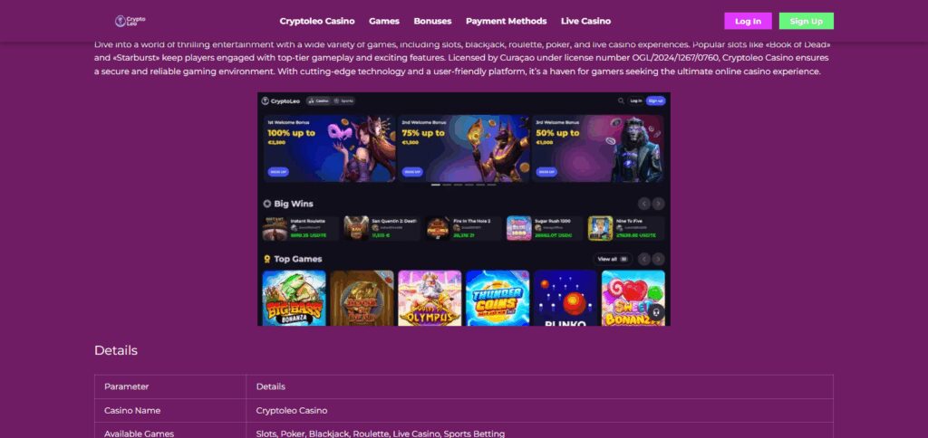 10 Best MuchBetter Casinos In 2026 3 CryptoLeo Casino