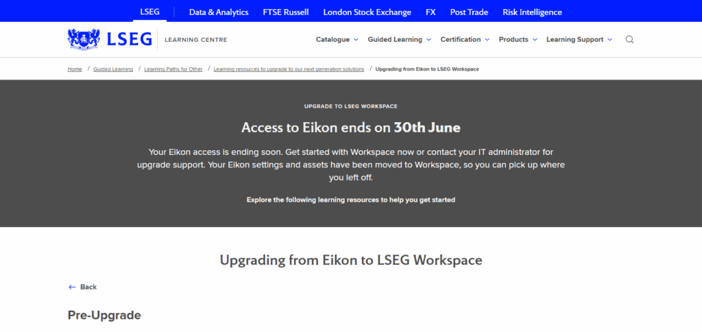 Refinitiv Eikon (now LSEG Workspace)