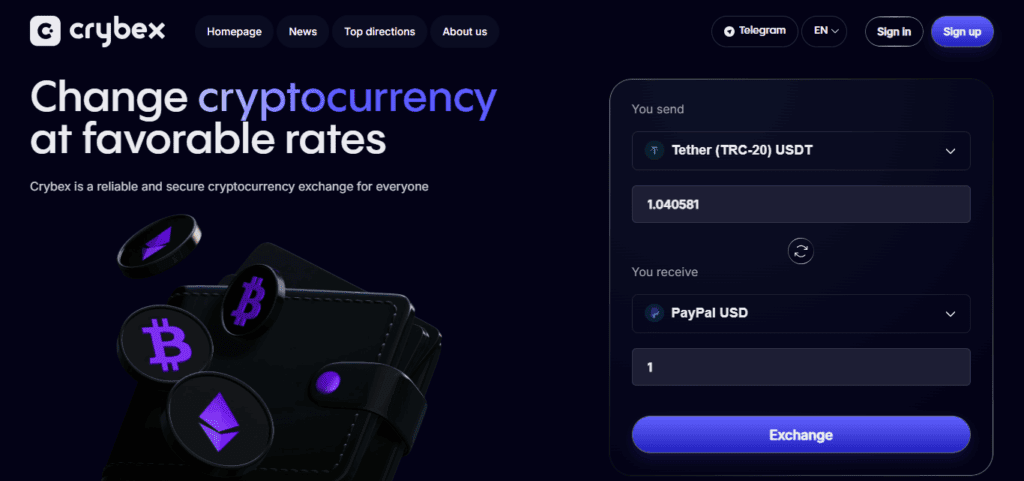9 Best Exchanges For Tether TRC20 (USDT) To PayPal USD – Fast & Secure Transfers 7 Crybex