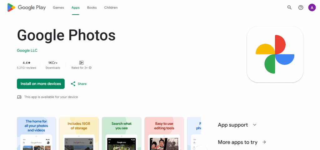 Launch Google Photos App