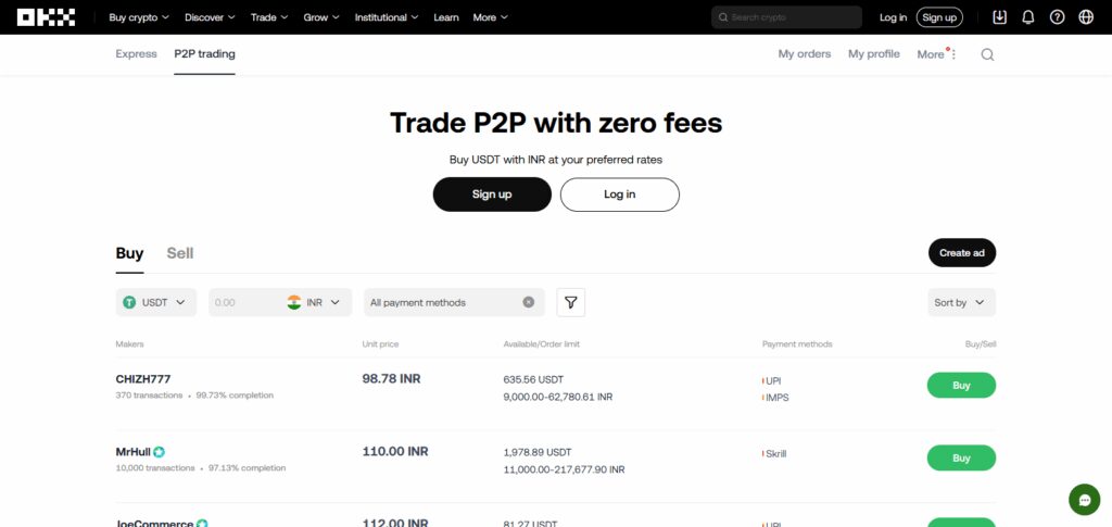 9 Best P2P Crypto Exchanges in Asia with Minimal KYC (2026) 3 OKX P2P