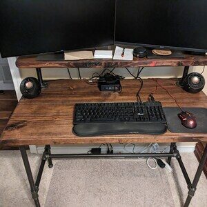 Industrial Pipe Desk Setup
