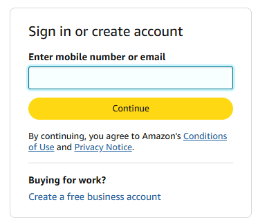 Login into your Amazon Account