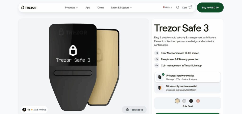 Trezor Safe 3