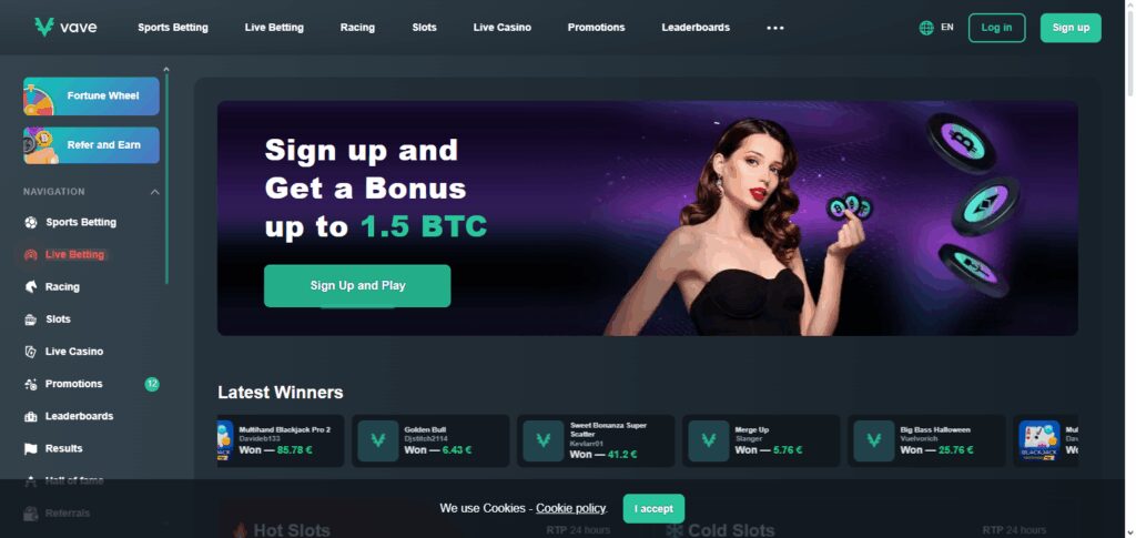 10 Best Crypto Casinos for NFT Rewards – Play & Earn 10 Vave Casino