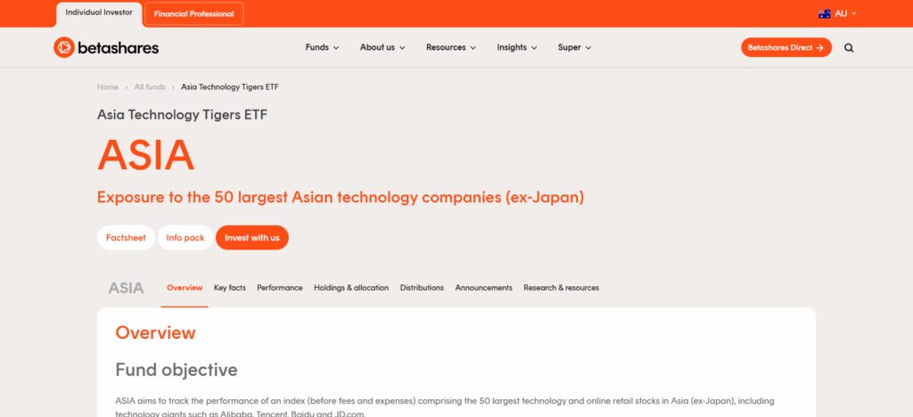 BetaShares Asia Technology Tigers ETF (ASIA)