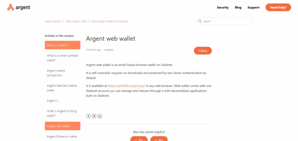 Argent Wallet  