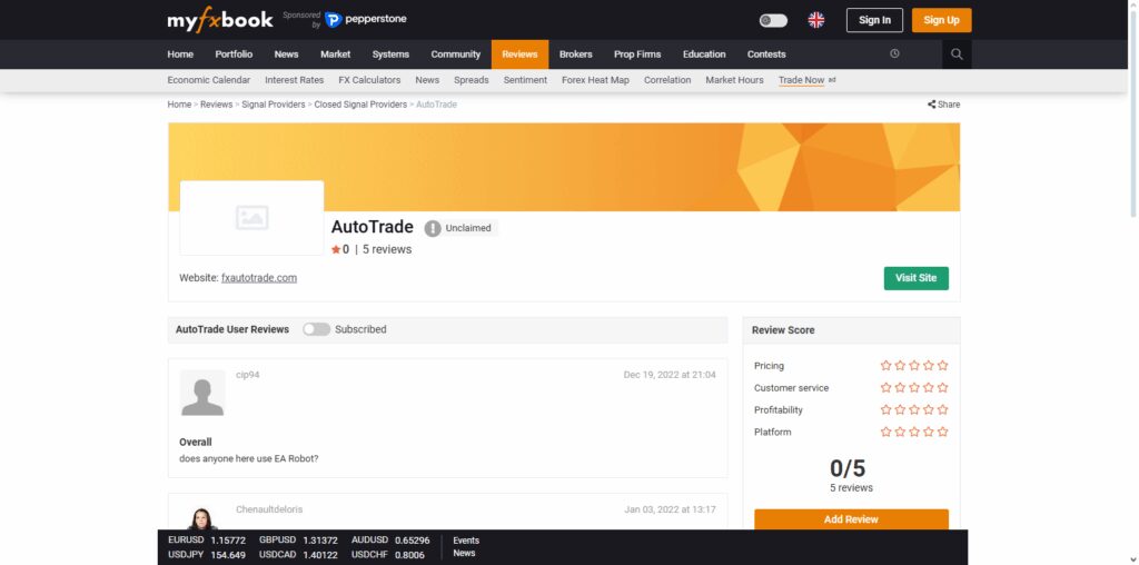 Myfxbook AutoTrade