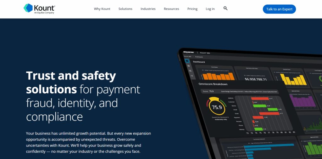 10 Best AI-Powered Fraud Prevention & Payment Security Solutions for Global Websites 4 Kount (Equifax)