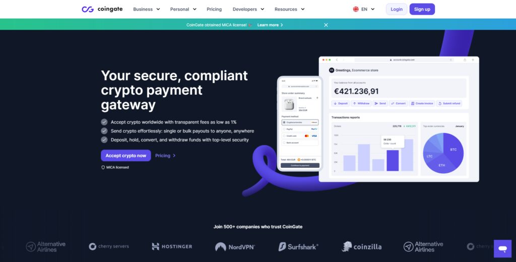 10 Best Cryptoflow Pay Alternatives In 2026 5 CoinGate