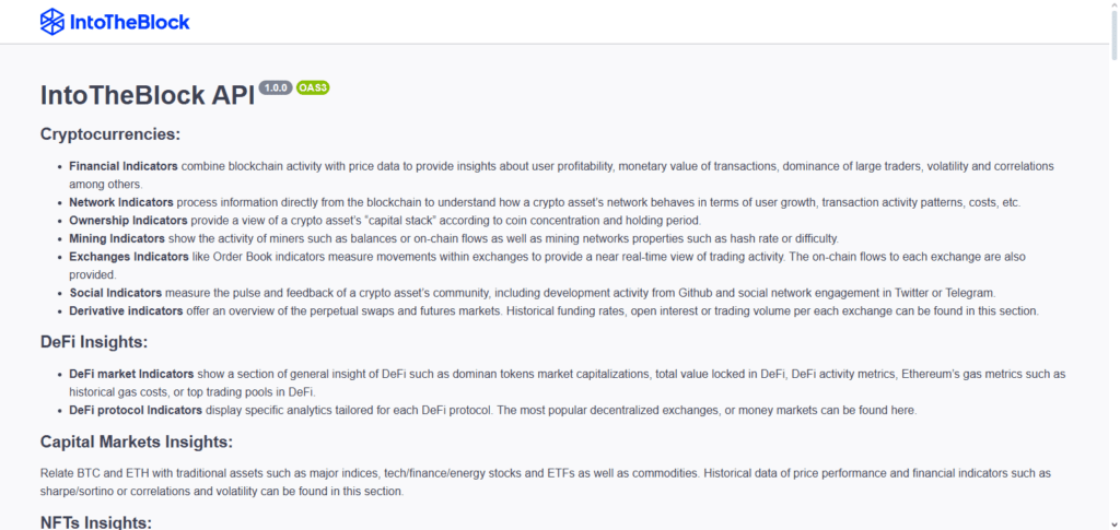 IntoTheBlock API