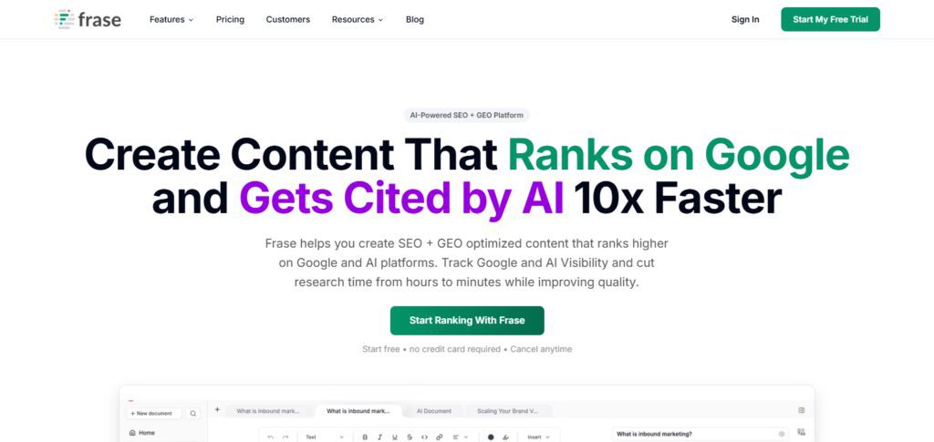 11 Best AI SEO Tools for Finance Bloggers 5 Frase