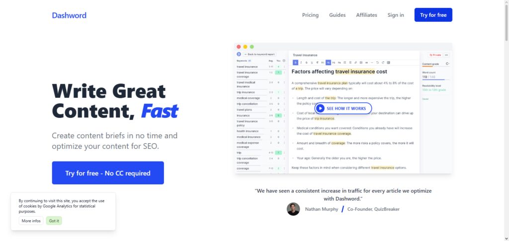 11 Best AI SEO Tools for Finance Bloggers 12 Dashword